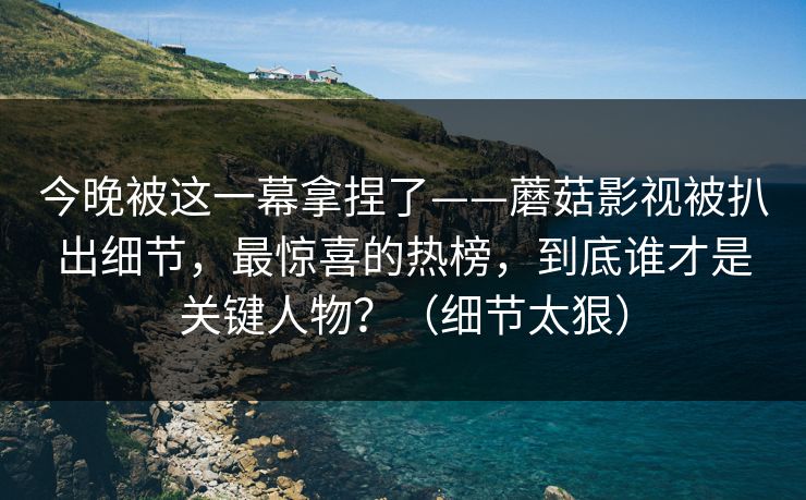 今晚被这一幕拿捏了——蘑菇影视被扒出细节，最惊喜的热榜，到底谁才是关键人物？（细节太狠）