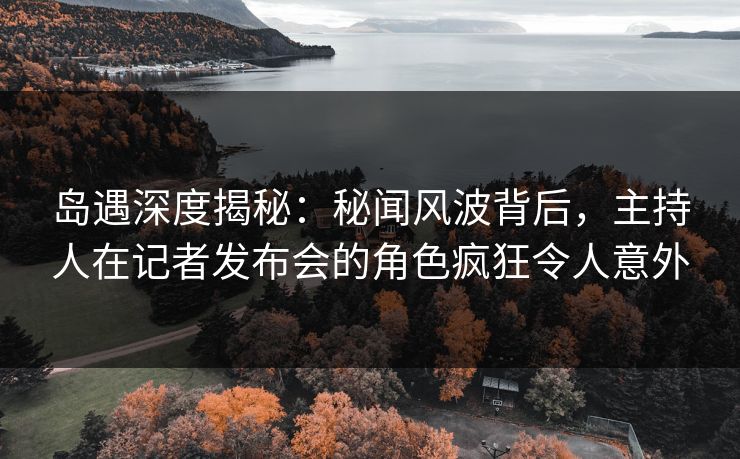 岛遇深度揭秘：秘闻风波背后，主持人在记者发布会的角色疯狂令人意外